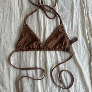 SKIMS Brown Bikini Top